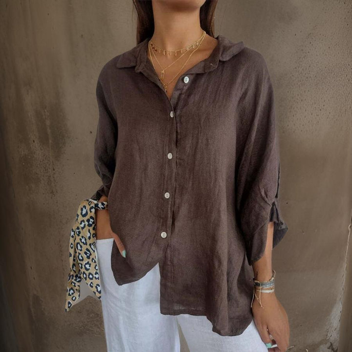 Levoire | Élégante Chemise En Lin Braun