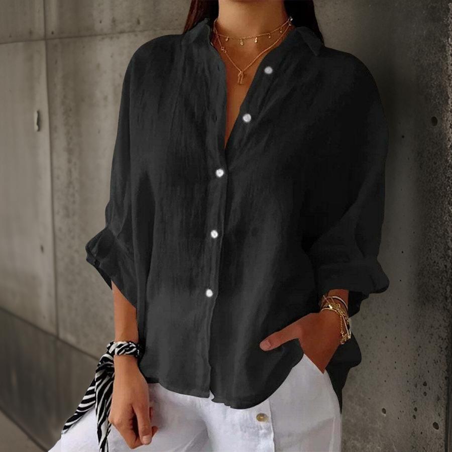 Levoire | Élégante Chemise En Lin Noir