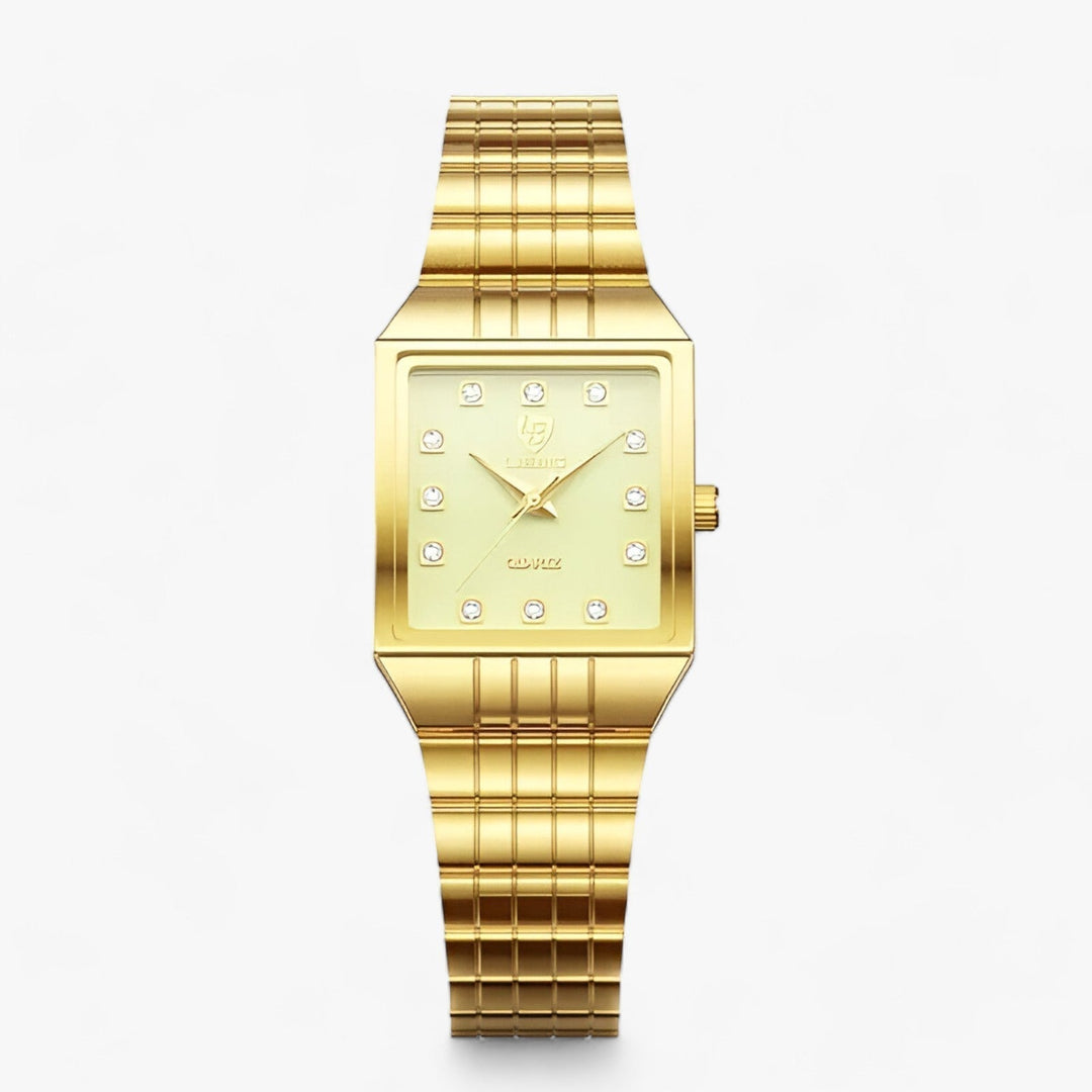 Levoire | Montre Élégante Carrée Blanc doré