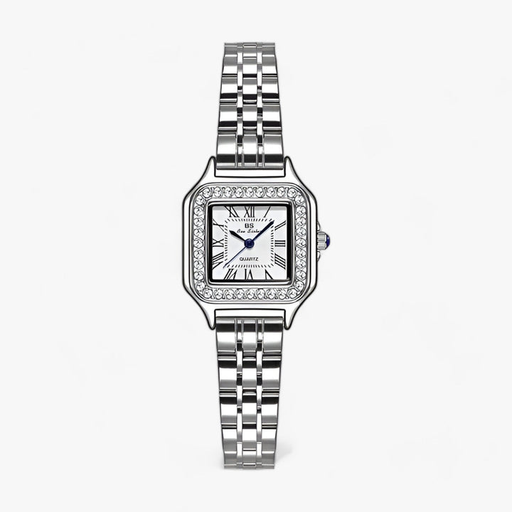 Levoire | Montre Carrée Élégante Cristaux Argent