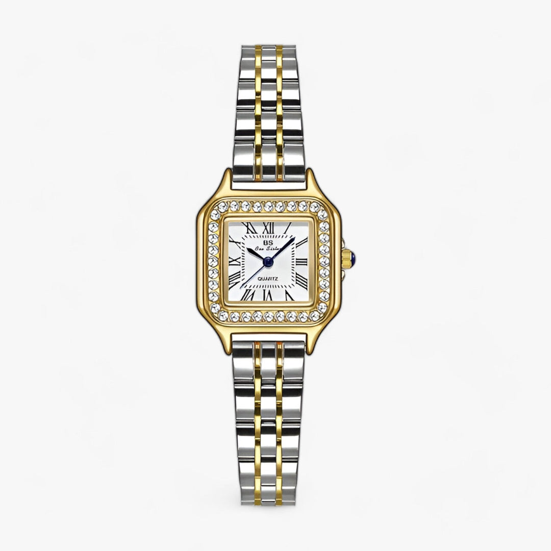 Levoire | Montre Carrée Élégante Cristaux Blanc