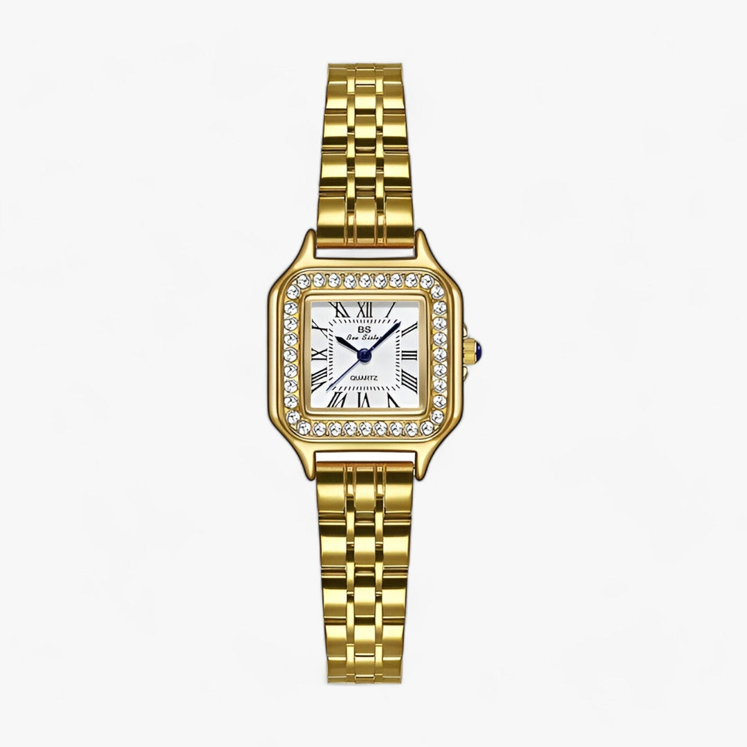 Levoire | Montre Carrée Élégante Cristaux Ou