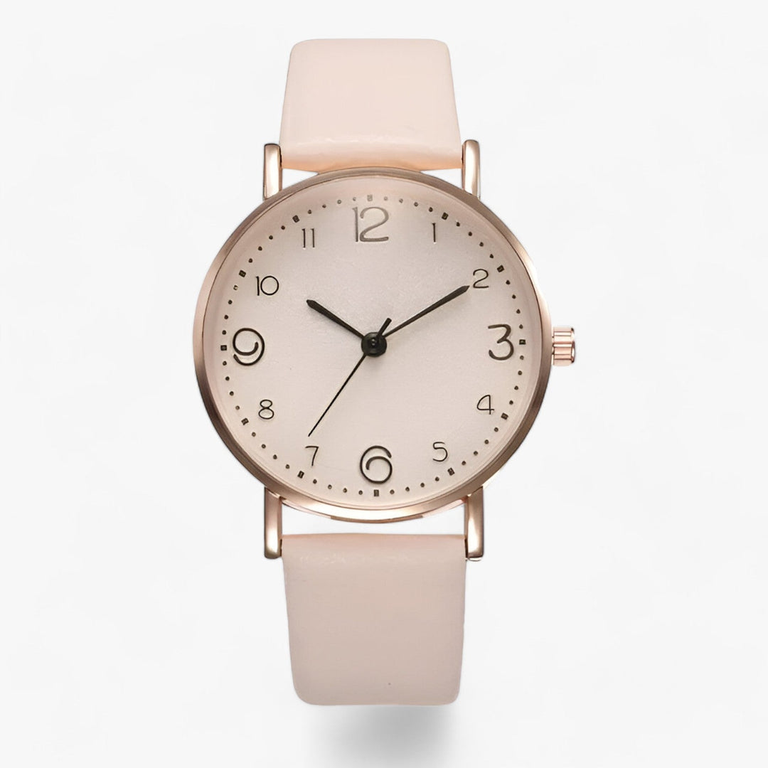 Levoire | Montre Ronde Avec Bracelet En Cuir Beige
