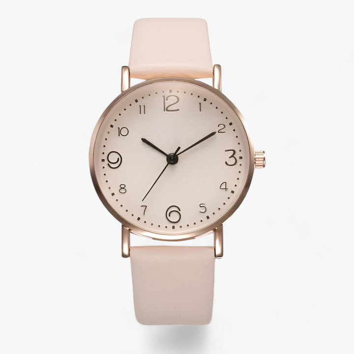 Levoire | Montre Ronde Avec Bracelet En Cuir Beige