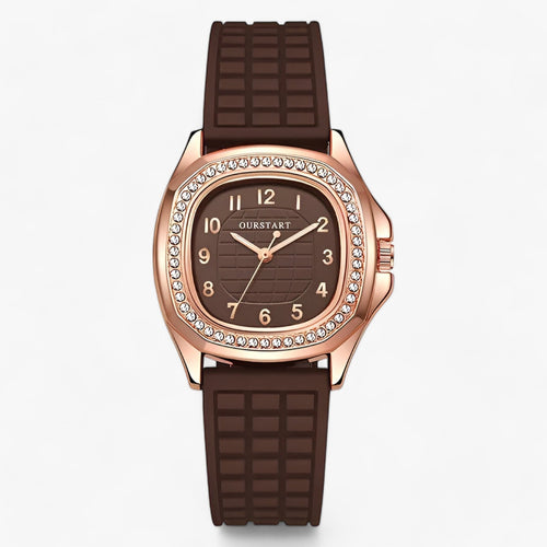 Levoire | Montre En Diamant Bracelet En Silicone Or Rose