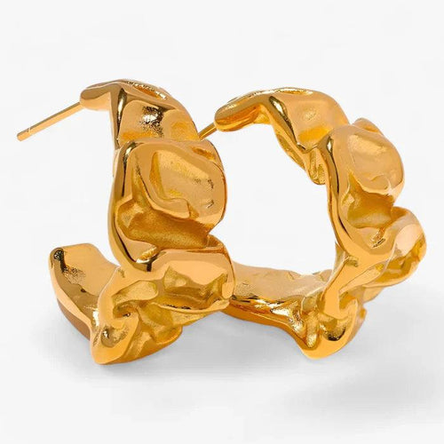 Levoire | Boucles D'Oreilles Abstraites Dorées Accents Élégants