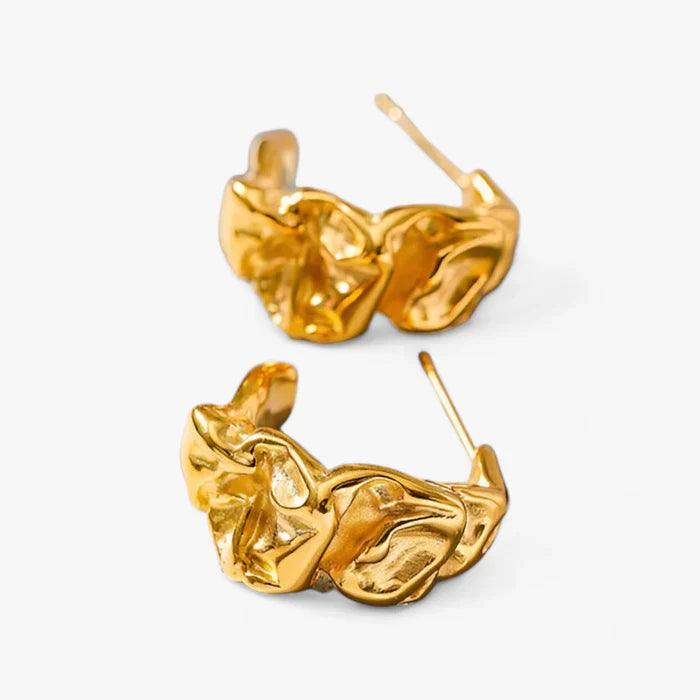 Levoire | Boucles D'Oreilles Abstraites Dorées Accents Élégants