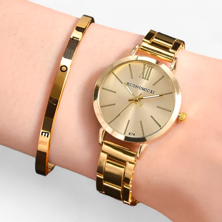 Levoire | Montre Ronde En Alliage Métallique, Y Compris Le Bracelet Goldset