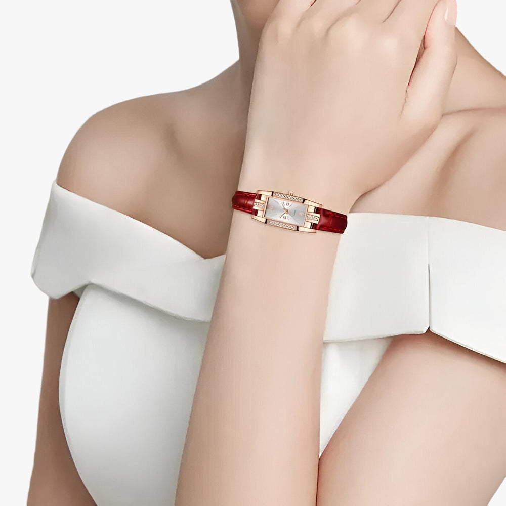 Levoire | Montre Bracelet Rectangulaire Pour Femme Avec Des Diamants