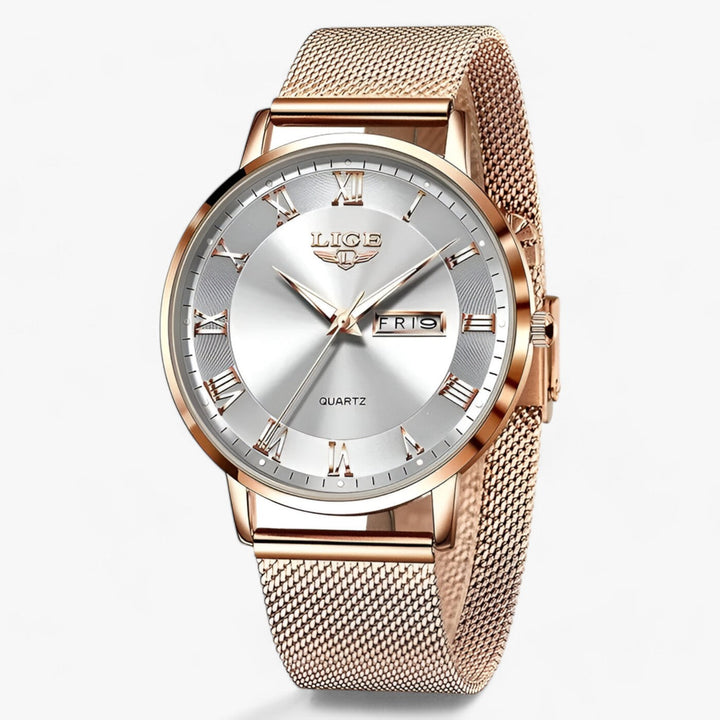 Levoire | Élégante Montre En Maille Acier Rose-or blanc