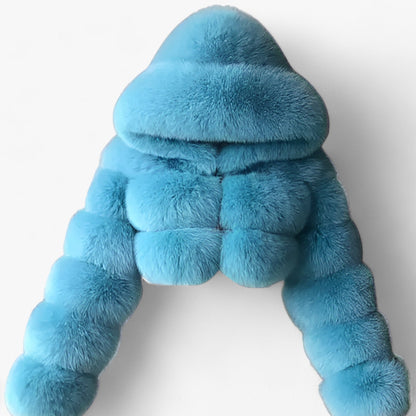 Levoire | T-Shirt À Manches Longues Et Manteau En Fausse Fourrure Bleu ciel