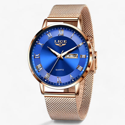 Levoire | Élégante Montre En Maille Acier Rosegoldblue