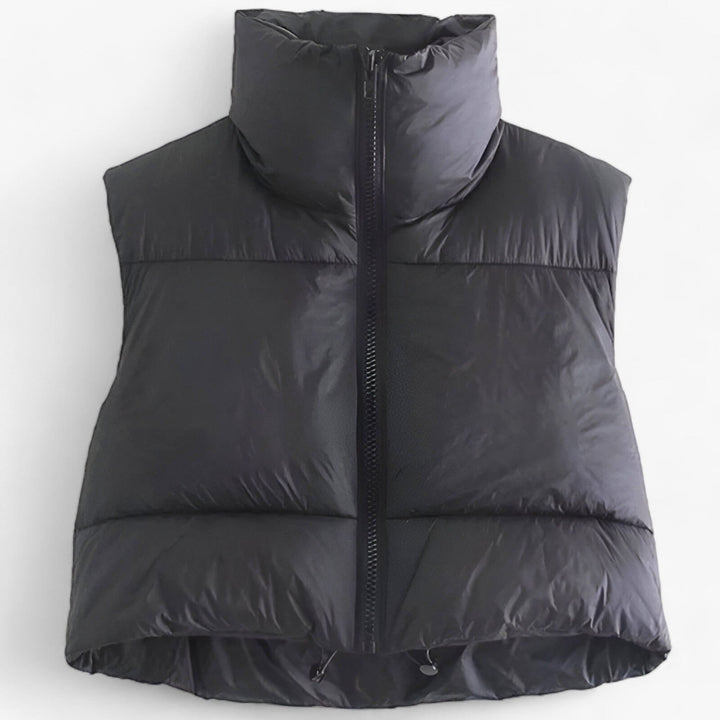 Levoire | Gilet Sans Manches Col Montant Zippé Chaud Noir