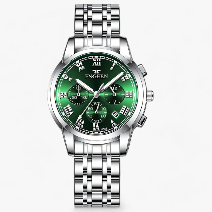 Levoire | Montre Ronde En Acier Inoxydable Argent Vert