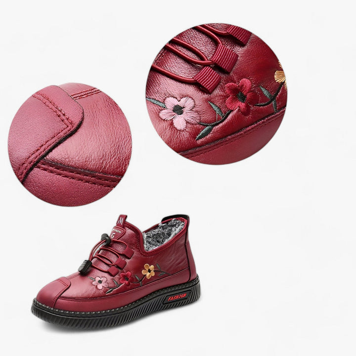 Levoire | Chaussures à talons brodées en fleurs chaudes et glissantes
