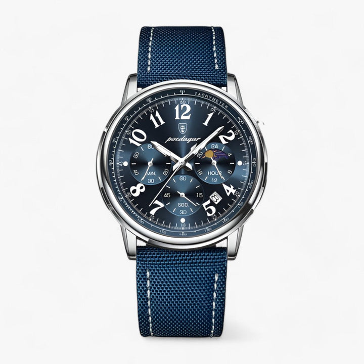 Levoire | Montre Avec Cadran En Acier Et Bracelet En Silicone Durable Argent Bleu