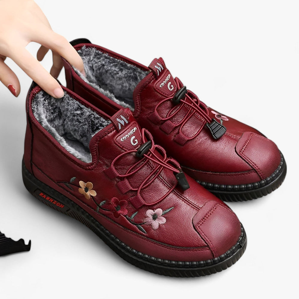 Levoire | Chaussures à talons brodées en fleurs chaudes et glissantes