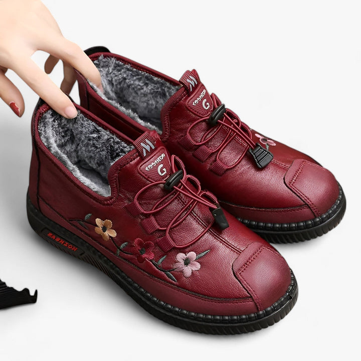 Levoire | Chaussures à talons brodées en fleurs chaudes et glissantes
