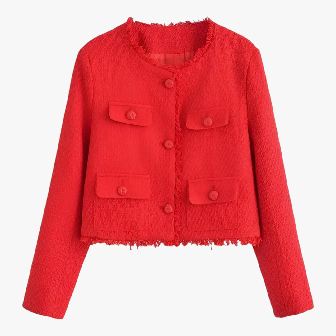 Levoire | Veste Tweed Courte Élégante Texturée Automne Rot
