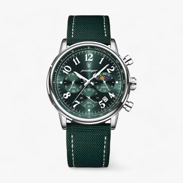 Levoire | Montre Avec Cadran En Acier Et Bracelet En Silicone Durable Argent Vert
