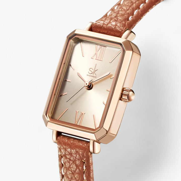 Levoire | Montre Rectangulaire Homme Bracelet En Cuir Mince