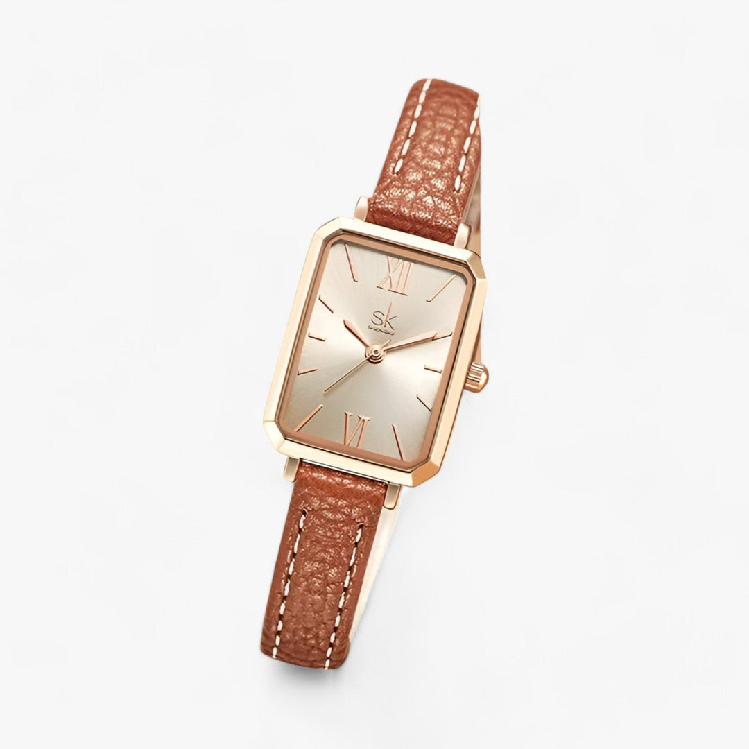 Levoire | Montre Rectangulaire Homme Bracelet En Cuir Mince