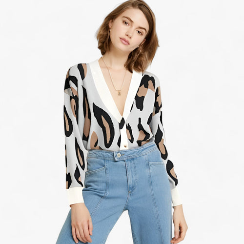 Levoire | Pull Ample À Col V À Manches Longues Avec Boutons