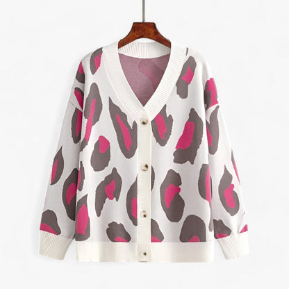 Levoire | Pull Ample À Col V À Manches Longues Avec Boutons Rose clair