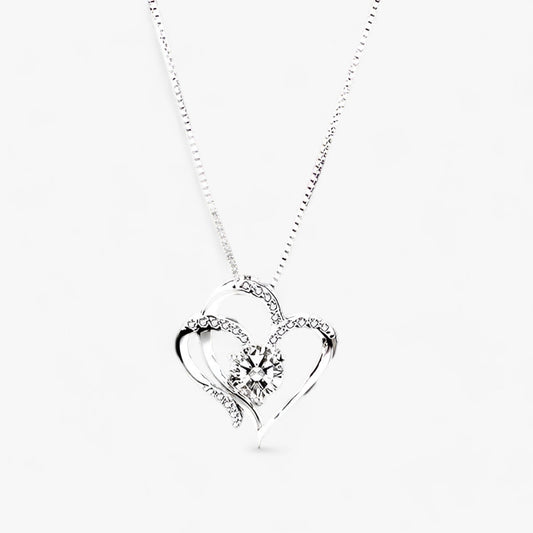 Levoire | Collier Élegant Cœur Zirconium Dans Un Luxueux Emballage Cadeau Rose Argent 45cm
