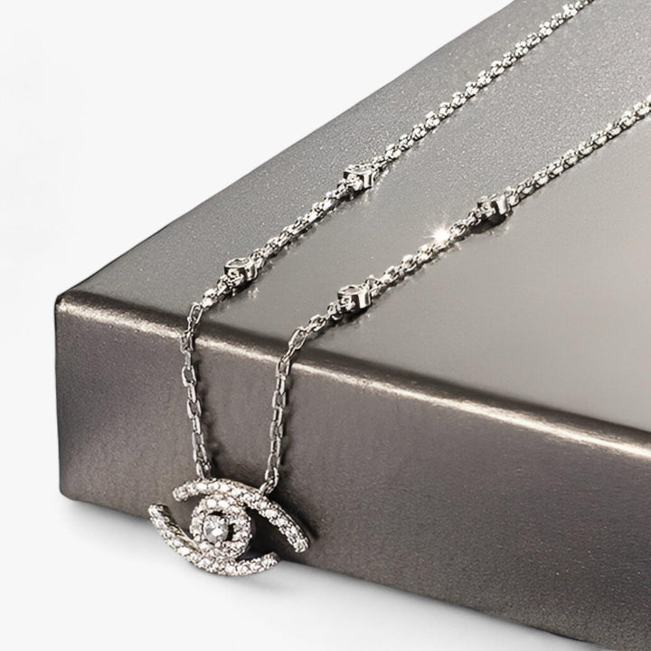 Levoire | Élégant Collier En Cristal De Protection Pour Les Yeux Argent