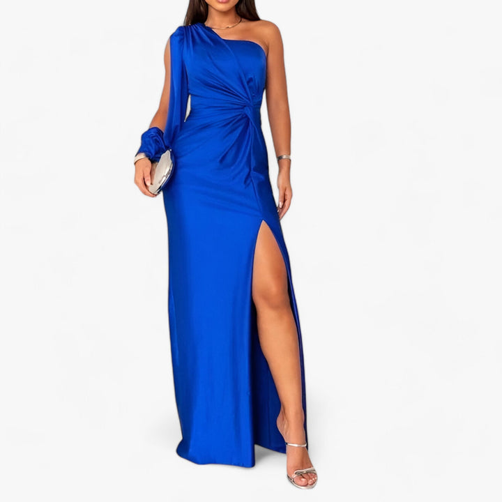 Levoire | Satin Robe Long Élégante Et Confortable Bleu