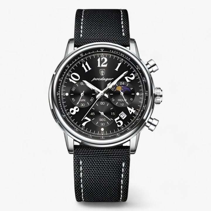 Levoire | Montre Avec Cadran En Acier Et Bracelet En Silicone Durable Argent Noir