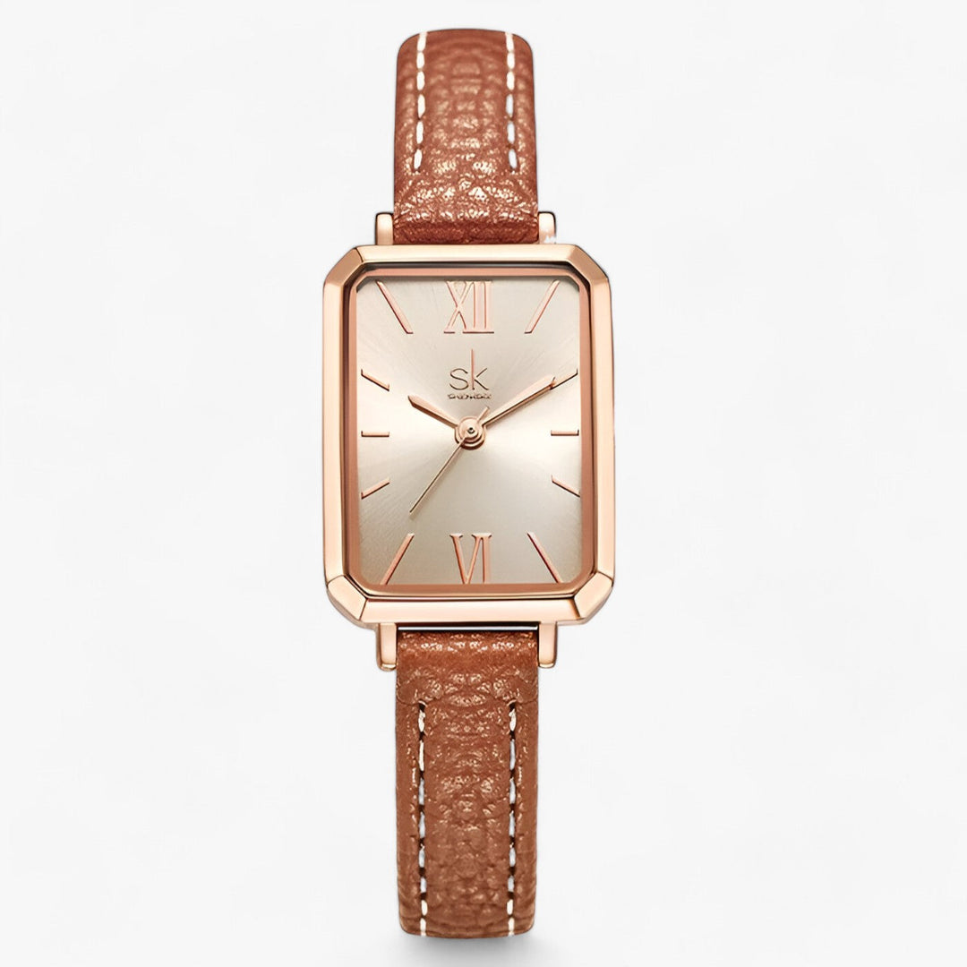 Levoire | Montre Rectangulaire Homme Bracelet En Cuir Mince