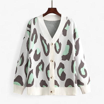 Levoire | Pull Ample À Col V À Manches Longues Avec Boutons Vert clair