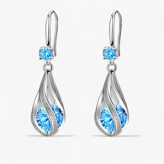 Levoire | Boucles D'Oreilles En Zircon Cristaux Sterlinghopeakristalli Bleu (argent sterling 925)