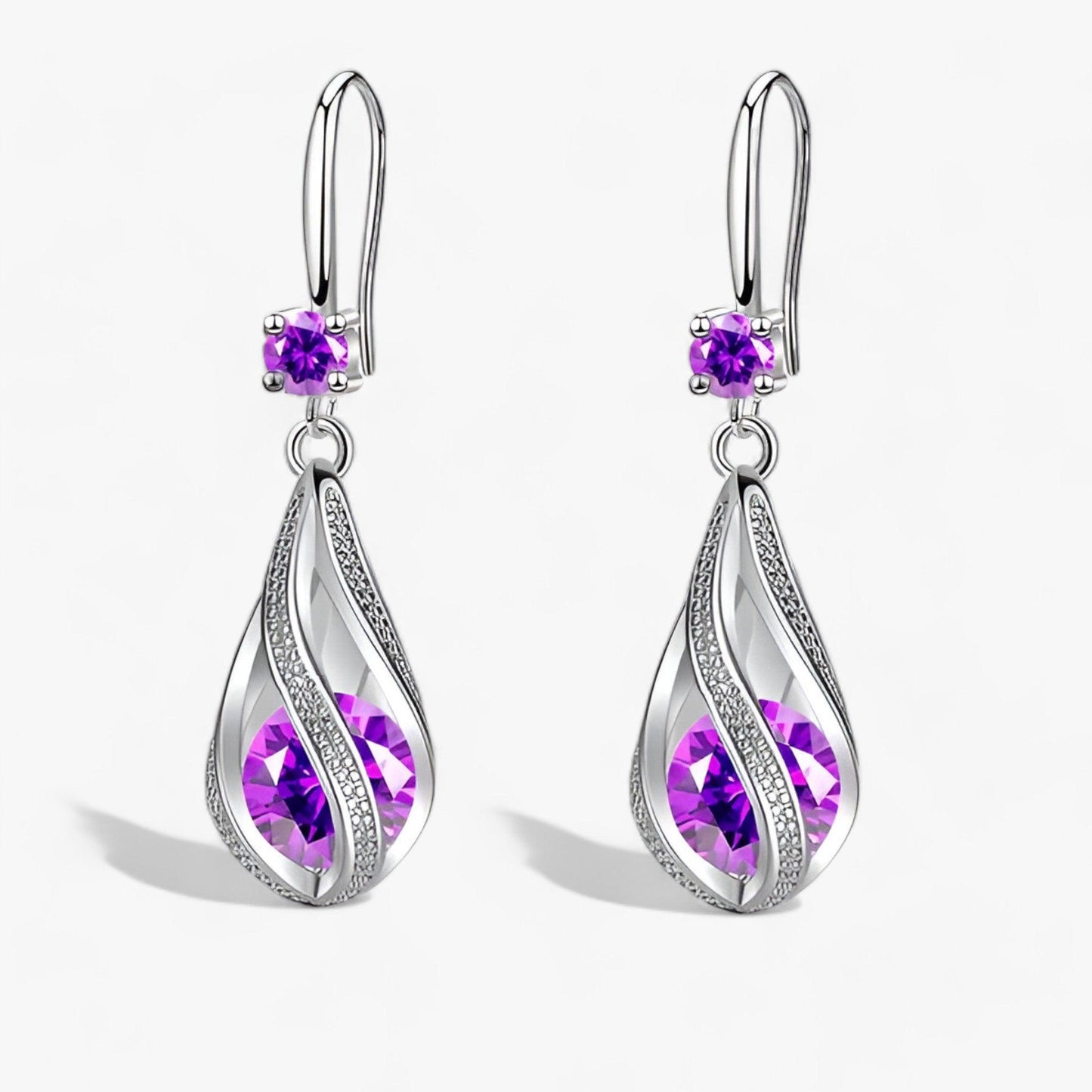 Levoire | Boucles D'Oreilles En Zircon Cristaux Sterlinghopeakristalli Violet (Cuivre)