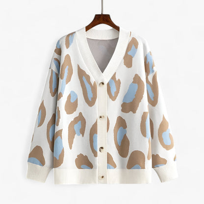 Levoire | Pull Ample À Col V À Manches Longues Avec Boutons Bleu clair