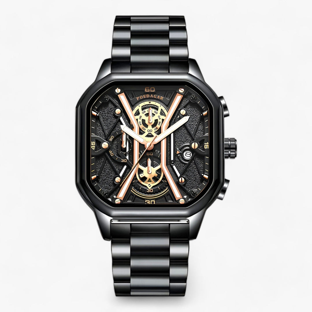 Levoire | Montre Carrée Crohnographe Durable Ruusukulta Noir