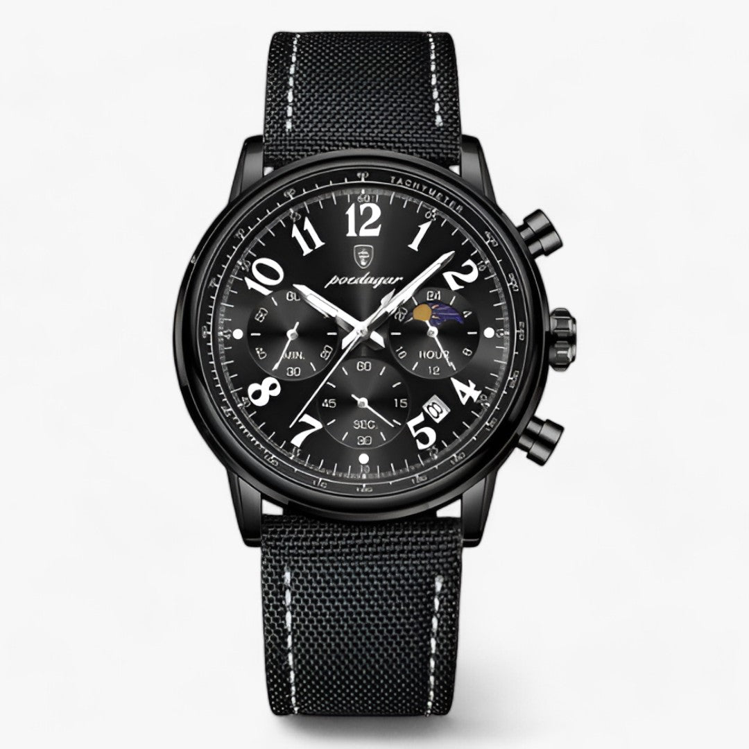 Levoire | Montre Avec Cadran En Acier Et Bracelet En Silicone Durable Noir Noir