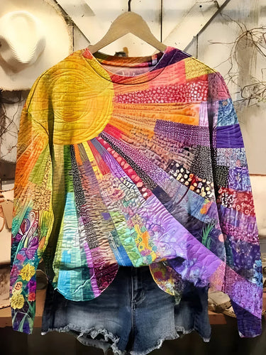 Levoire | Pull Col Rond Collage De Soleil Coloré