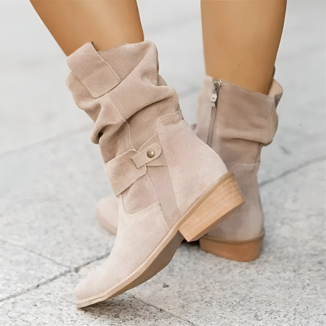 Levoire | Bottes Lisses Confortables Avec Fermeture Latérale Khaki