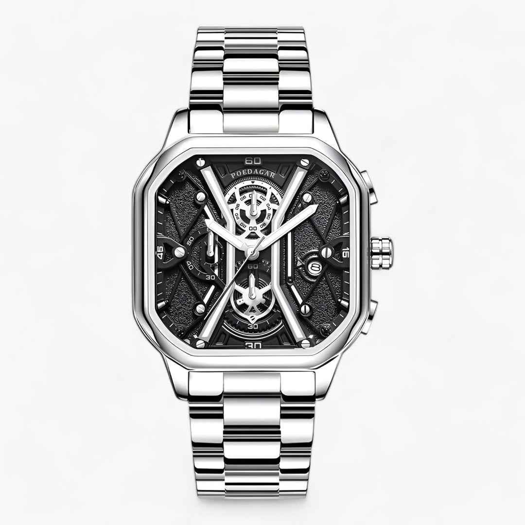 Levoire | Montre Carrée Crohnographe Durable Argent