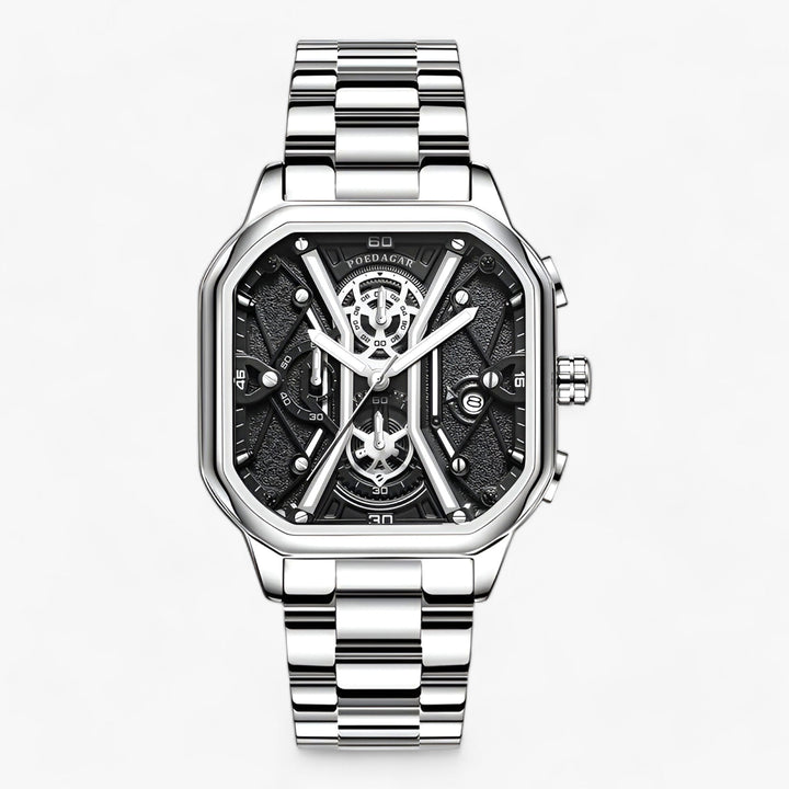 Levoire | Montre Carrée Crohnographe Durable Argent