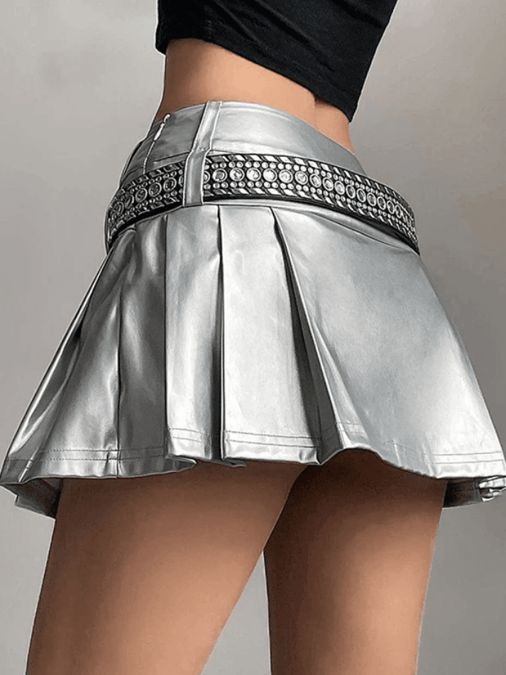 Levoire | Jupe Mini En Pu Plissée