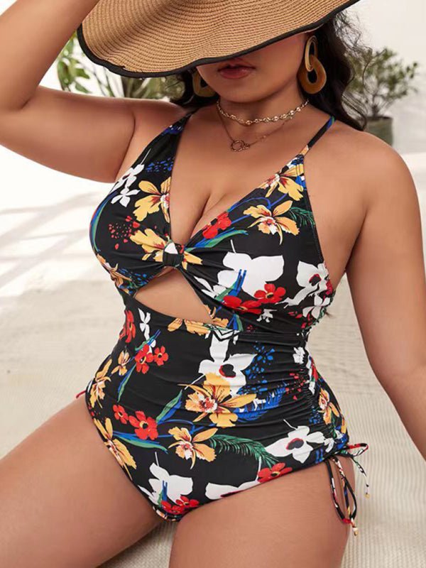 Levoire | Grande taille Femmes-Imprimé Push-up Trou Complète Maillot de bain Motif