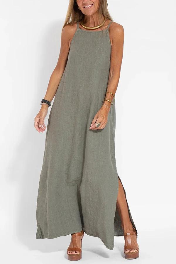 Levoire | Robe Longue Décontractée Gris verdâtre