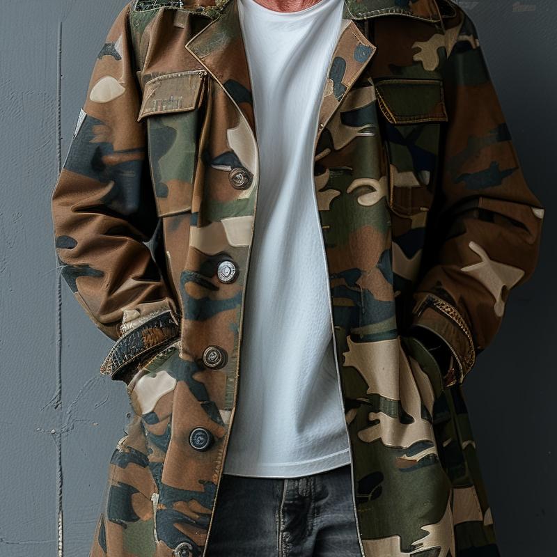 Levoire | Veste Trench Camouflage Pour Hommes