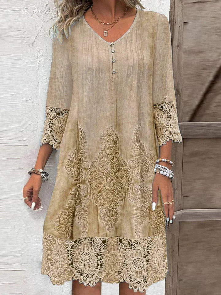 Levoire | Robe Avec Dentelle Khaki