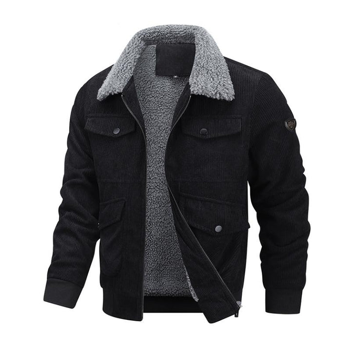 Levoire | Veste Freize Avec De Nombreuses Poches Et Fermeture Éclair Pour Hommes Noir