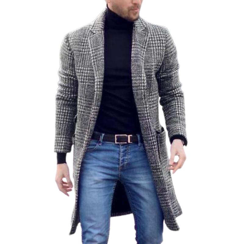 Levoire | Manteau À Carreaux Pour Hommes Noir